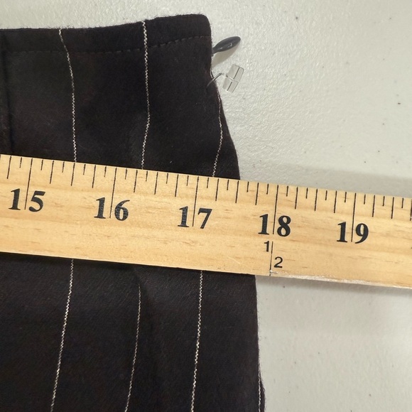 Theory Wool blend High West Dark Brown Striped Skirt Size 12 - Picture 5 of 6